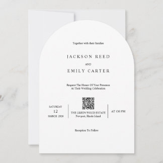 Minimalistic Modern Wedding Invitation Card Inbjudningar