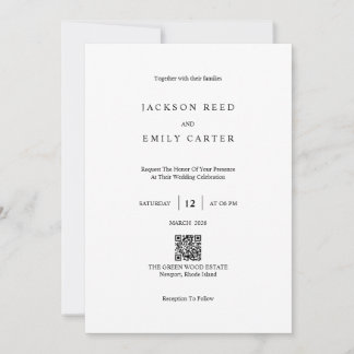 Minimalistic Modern Wedding Invitation Card Inbjudningar