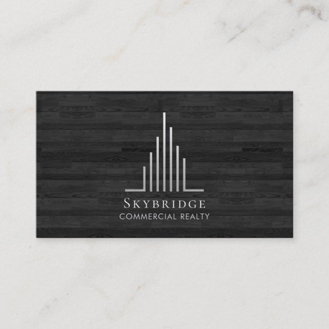 Minimalistic Real Estate Logo | Drk Wood Visitkort (Framsida)