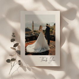 Minimalistic Script Wedding Couple Photo Tack Kort