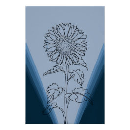 minimalistic sunflower perfect poster