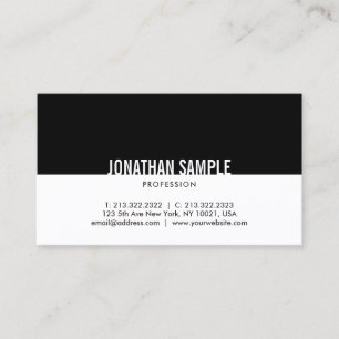 Minimalistic svart & enkel elegant trendig för vi visitkort