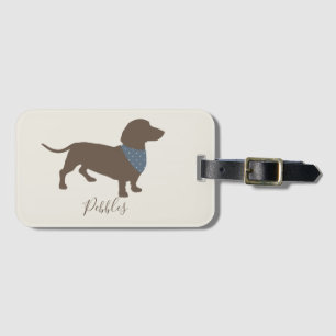 Minimalistic taxSilhouette med hund namn Bagagebricka
