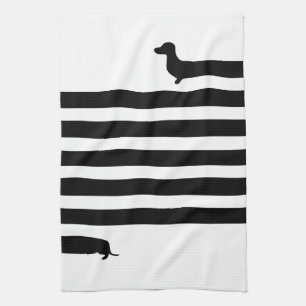 Minimalistic taxsilhouette - svart på vit kökshandduk