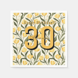 Minimalistic Tulip Themed Birthday Event Pappersservett