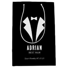 Minimalistic Wedding Best Man Name Black