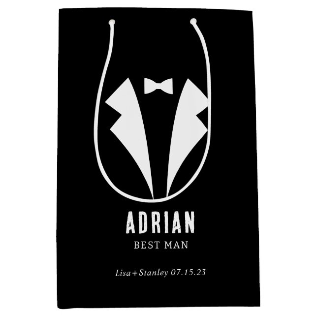 Minimalistic Wedding Best Man Name Black (Framsidan)