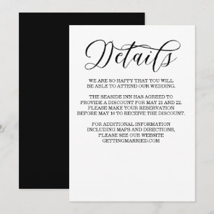 Minimalistinformationskort för elegant Calligraphy Inbjudningar