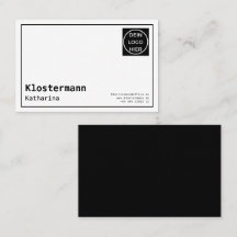 Minimalistisch Elegante Schwarz Weiß Visitenkarte