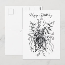 Minimalistische Blume Zen Art - Vykort