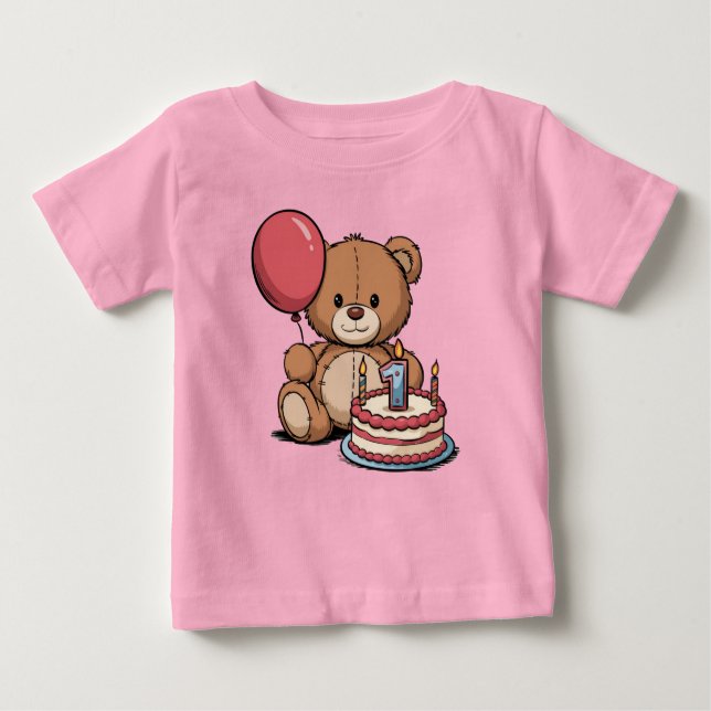 minimalistisk 1-årsdagutsmyckning t shirt (Framsida)