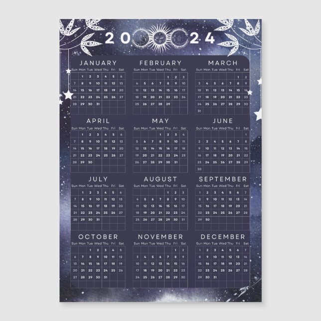 Minimalistisk 2024 Magnetisk kalender (Framsida)