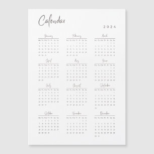 Minimalistisk 2024 Magnetisk kalender
