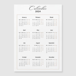 Minimalistisk 2024 Magnetisk kalender