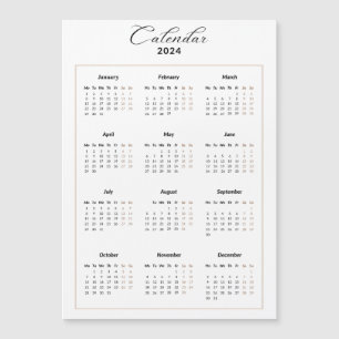 Minimalistisk 2024 Magnetisk kalender