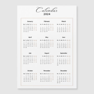 Minimalistisk 2024 Magnetisk kalender