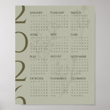 Minimalistisk 2026-kalenderaffisch