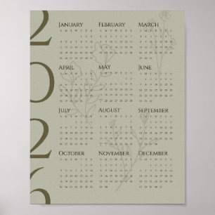 Minimalistisk 2026-kalenderaffisch poster