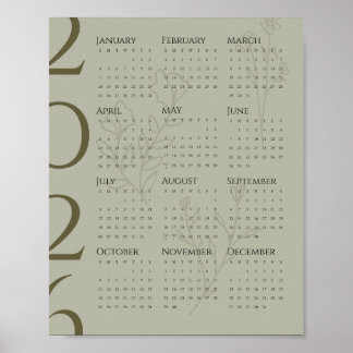 Minimalistisk 2026-kalenderaffisch poster