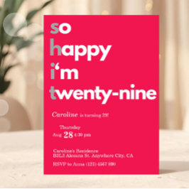 Minimalistisk 29-års födelsedagsinbjudan Modern 29 Inbjudningar