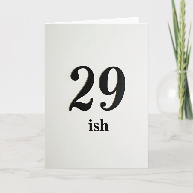 Minimalistisk 29-ish födelsedagsgratulation kort (Framsida)