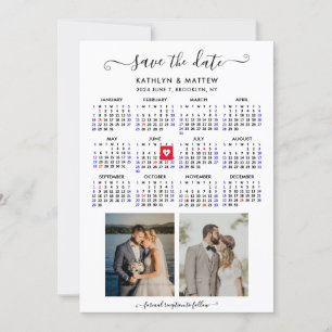 Minimalistisk 2-foto 2024-kalender Spara datumet