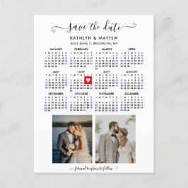 Minimalistisk 2-foto 2024-kalender Spara datumet Meddelande Vykort