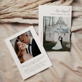 Minimalistisk 2-fotografi skript vigselakt meddelande