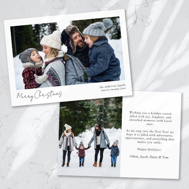 Minimalistisk 2-fotokalligrafi God jul Julkort (Skapare uppladdad)