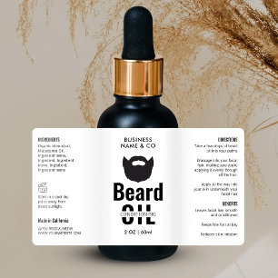 Minimalistisk 2 OZ Beard Oil Flaska-avfallsmärknin Fraktsedel