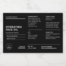 Minimalistisk 2 OZ-flaska Vattentät produktetikett