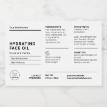 Minimalistisk 2 OZ-flaska Vattentät produktetikett