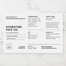 Minimalistisk 2 OZ-flaska Vattentät produktetikett Mat Etiketter