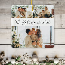 Minimalistisk 3-familjsfoto - kollage jul