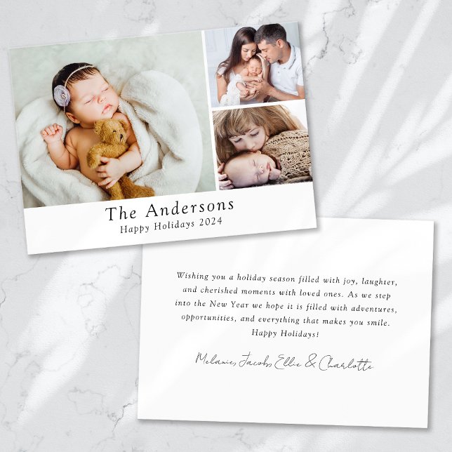 Minimalistisk 3-foto Glad helg Julkort (Skapare uppladdad)