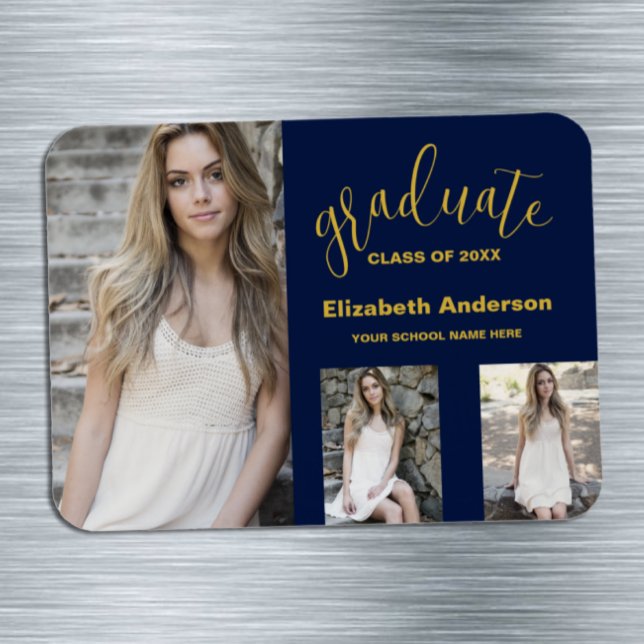 Minimalistisk 3-foto Studenten Magnet (Skapare uppladdad)