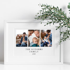 Minimalistisk 3-fotofamiljesesesesammanfotering poster