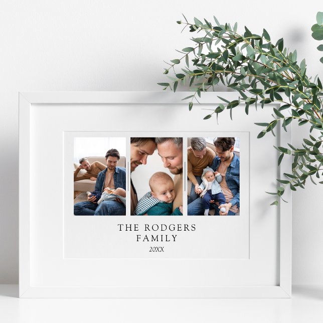 Minimalistisk 3-fotofamiljesesesesammanfotering poster (Skapare uppladdad)