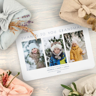 Minimalistisk 3-fotokollage för familjen magnet