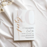 Minimalistisk 40-dagarsinbjudan inbjudningar<br><div class="desc">Denna minimalistiska typografi med 40-årsdagen av festinbjudan är perfekt för en modern födelsedagsfest. Den enkla designen har klassiska minimalistiska svarta och vita typografier med modern känsla. Anpassade i alla färg. Behålla designen minimal och elegant, som den är, eller anpassa den genom att lägga till egna bilder och teckningar. Om du...</div>