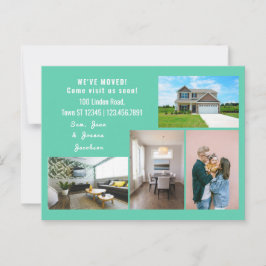 Minimalistisk 4 bilder Vi har flyttat Flyttmeddela Vykort
