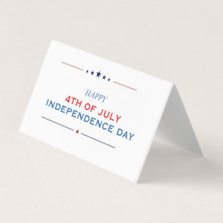 Minimalistisk 4:e juli självständighetsdag hälsnin visitkort