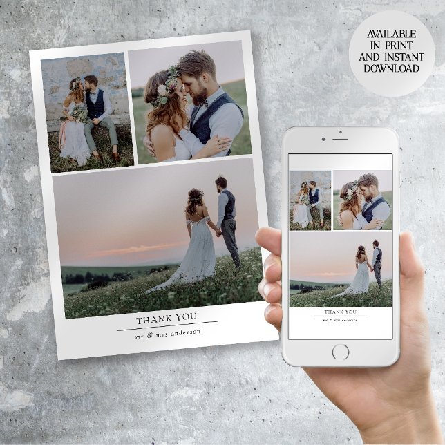 Minimalistisk 4-foto tack för bröllopet meddelande (Skapare uppladdad)