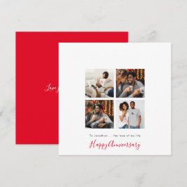 Minimalistisk 4 fotokollage Anpassa årsdagen Kort