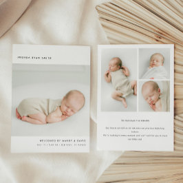 Minimalistisk 4-fotokollage Ny bebis födelse Meddelande