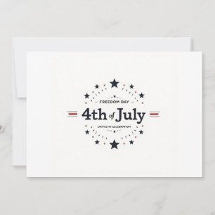 Minimalistisk 4 juli-inbjudan – Retrotypografi Inbjudningar