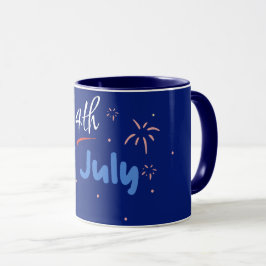 Minimalistisk "4 juli" med smällande fyrverkerier mugg