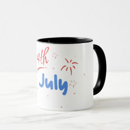 Minimalistisk "4 juli" med smällande fyrverkerier mugg