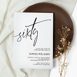 Minimalistisk 60:e födelsedagsinbjudan inbjudningar