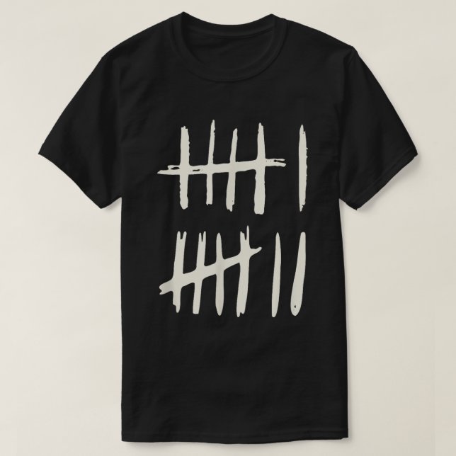 Minimalistisk 6-7 Tally Mark-design T Shirt (Design framsida)